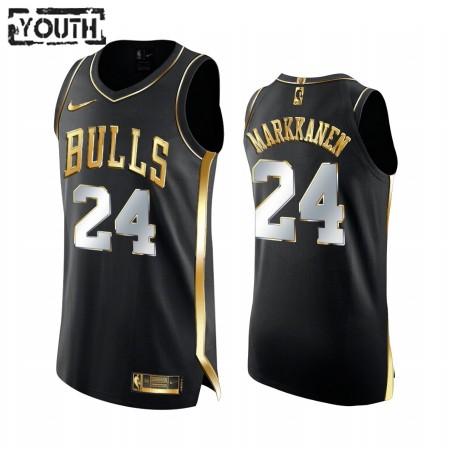 Maillot Basket Chicago Bulls Lauri Markkanen 24 2020-21 Noir Golden Edition Swingman - Enfant